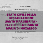 Stato civile della restaurazione, santa maria di nozarego