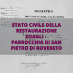 Stato civile della restaurazione, zoagli, san pietro di rovereto