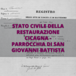 Stato civile della restaurazione, cicagna parrocchia di san giovanni battista