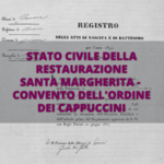 Stato civile della restaurazione, santa margherita, convento dell'ordine dei cappuccini
