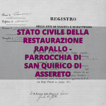 Stato civile della restaurazione, rapallo, san quirico d'assereto